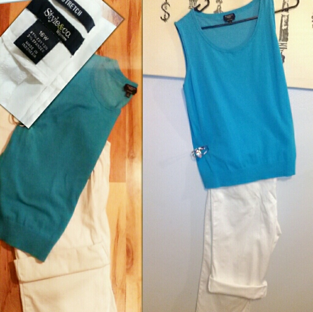 Talbot's Pima Sweater Sleeveless Style & Co Capris